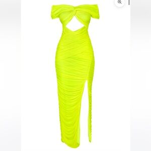 Vibrant Lime One-Shoulder Dress